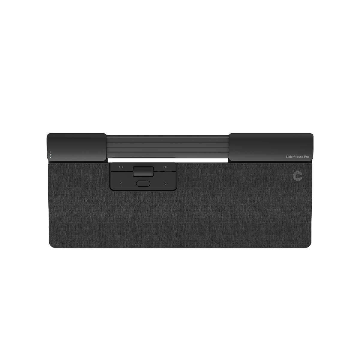 SliderMouse Pro with Regular sized wrist rest in dark grey fabric 